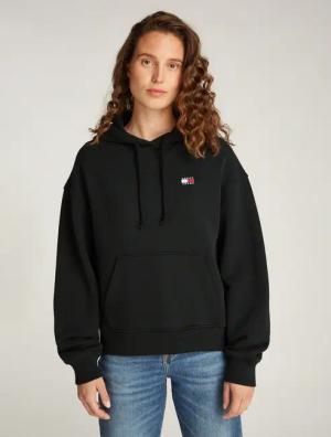 Tommy Jeans Curve Kapuzensweatshirt "TJW BXY BADGE HOODIE EXT", in Großen Größen, Kapuze, Badge