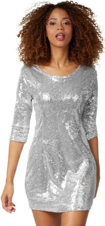 dressforfun Paillettenkleid Pailletten-Langarmkleid