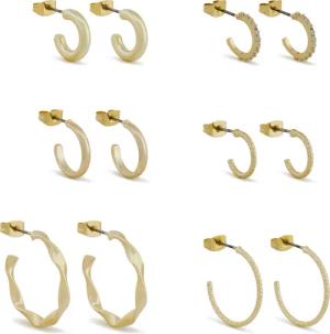 Pieces 6er-Set Ohrringe 17120519 Goldfarben