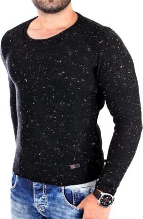 Reslad Strickpullover Reslad Strickpullover Herren Crewneck melierter Pullover RS-3105 (1-tlg) Rundhalspullover Pulli für Männer