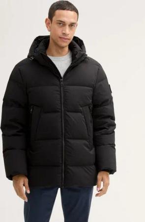 TOM TAILOR Winterjacke Pufferjacke mit abnehmbarer Kapuze mit Innentasche