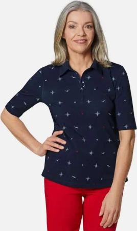GOLDNER Poloshirt Bildschönes Druck-Poloshirt