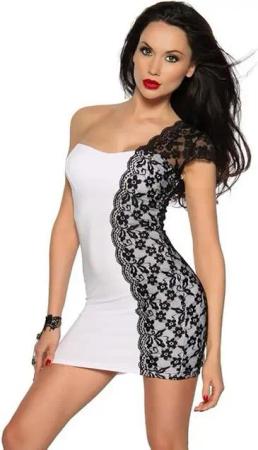 Atixo Partykleid Clubkleid mit Spitze Partykleid Minikleid Cocktailkleid Etuikleid