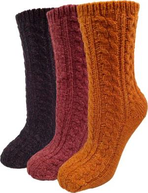 Capelli New York Kuschelsocken, (Set, 3er-Pack), mit Zopfmuster