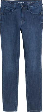 TOM TAILOR Damen TTALEXA Slim Jeans mit Glitzer-Effekt, blau, Uni, Gr. 26/32