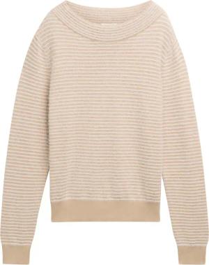 TOM TAILOR Damen Strickpullover aus Federgarn, braun, Uni, Gr. XS