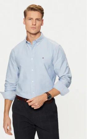 Tommy Hilfiger Hemd Solid Heritage MW0MW35774 Blau Regular Fit