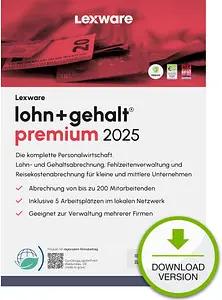 LEXWARE lohn+gehalt premium 2025 Software Vollversion (Download-Link)