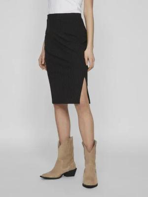 Vila Sommerrock Gerippt Jersey Bleistift High Waist Midi Skirt VIRIBINI HW SKIRT- NOOS