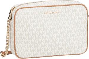 Michael Kors Jet Set Large EW Crossbody Lux MK Signature in Weiß (2.3 Liter), Umhängetasche