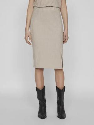 Vila Sommerrock Gerippt Jersey Bleistift High Waist Midi Skirt VIRIBINI HW SKIRT- NOOS
