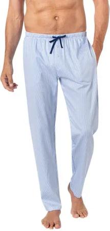 Novila Herren Pyjamahose blau Popeline Stoff Gemustert
