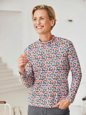 Stehkragen-Shirt Pfirsichweich
