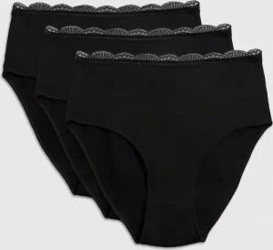 YSABEL MORA Taillenslip "BASIC COLLECTION COTTON WITH LACE", (3er Pack), hochgeschnitten und mit zarter Spitze verfeinert