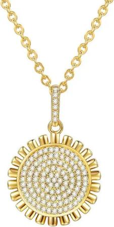 Karisma Kette mit Anhänger Karisma Collier Damen Sterling Silber 925 Anhänger Kette Zirkonia, Weiss 18mm HS-CS50 Farbwahl - Gold