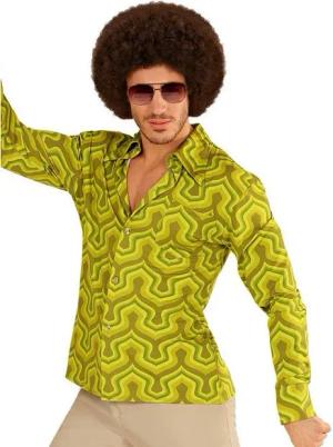 Widdmann T-Shirt 70er Hemd Wallpaper Für Schlager- und Mottopartys: bunte Herrenhemd im Stil der 70er Jahr