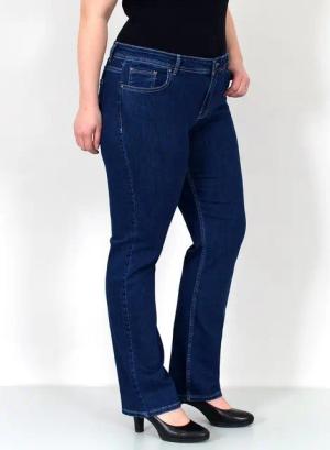 ESRA Straight-Jeans Gerade Schnitt Jeans hoher Bund mit Stretch bis Plus Size Übergröße Straight Jeans Damen High Waist Stretch Jeans Hose mit geradem Bein
