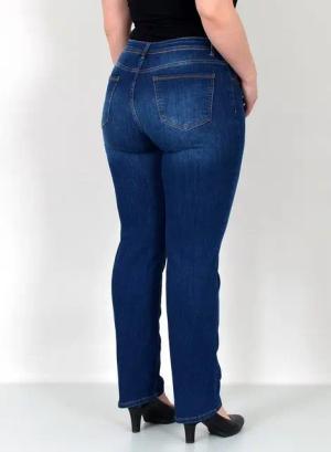 ESRA Straight-Jeans Gerade Schnitt Jeans hoher Bund mit Stretch bis Plus Size Übergröße Straight Jeans Damen High Waist Stretch Jeans Hose mit geradem Bein