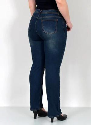 ESRA Straight-Jeans Gerade Schnitt Jeans hoher Bund mit Stretch bis Plus Size Übergröße Straight Jeans Damen High Waist Stretch Jeans Hose mit geradem Bein