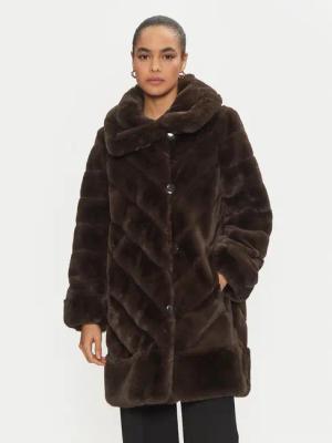 Joseph Ribkoff Pelzmantel 243904 Braun Loose Fit
