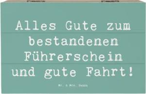 Mr. & Mrs. Panda Dekokiste 19 x 12 cm Spruch Erste Erfahrungen im Straßenverkehr - Meeresbrise - (1 St)