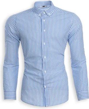 OSSY HOMER Streifenhemd Herren Slim Fit Gestreiftes Hemd - Stilvolles und Bequemes Popeline