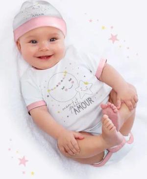 dynamic24 Neugeborenen-Geschenkset Baby Set 3 tlg. Sterne Erstlingsset Erstausstattung Geschenk Outfit