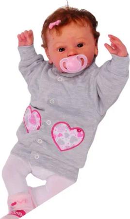 La Bortini Sweatjacke Baby Jacke leichtes Jäckchen Pulli in Grau mit Herzchen aus reiner Baumwolle, 44 50 56 62 68 74 80 86 92 98
