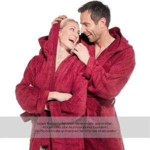 aqua-textil Bademantel Saunamantel Frottee Mantel Kapuze für Sie&Ihn Föhr XL bordeaux, Baumwolle