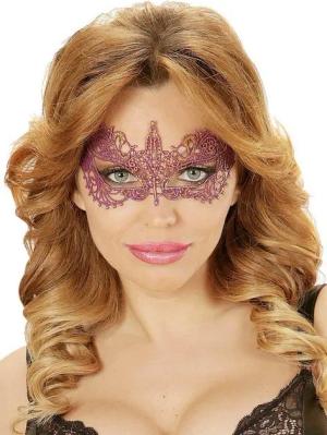 Widdmann Verkleidungsmaske Spitzenmaske lila, Venezianische Augenmaske aus Stoff