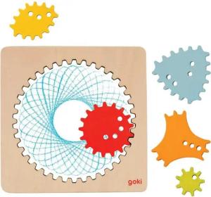 goki Malvorlage Spirograph 6 Teile, Holz Mandala zeichnen