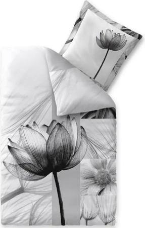 aqua-textil Bettwäsche Trend Bettgarnitur Renforcé Reißverschluss 155x220cm Flora, Baumwolle, 2 teilig