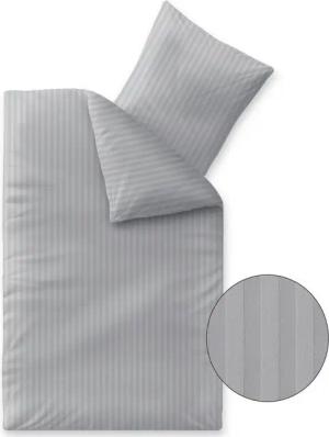 aqua-textil Bettwäsche Nele Bettgarnitur Mako Satin Streifen 4tlg. 135x200+80x80cm hellgrau, Baumwolle, 4 teilig