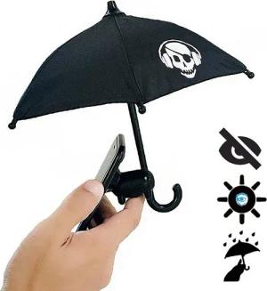 XDeer Handy-Regenschirm für Sonnenschirm – Mini-Regenschirm für Handy Handy-Halterung, (mit universell verstellbarem Schweinchen-Saugnapf-Ständer)