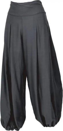 Guru-Shop Relaxhose Boho Pluderhose, Muckhose, Haremshose - anthrazit Ethno Style, alternative Bekleidung