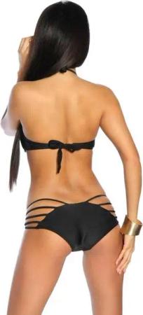 Samegame Bandeau-Bikini Neckholder Bandeau-Bikini Set mit Bademode in lila-pink, weiß, schwarz