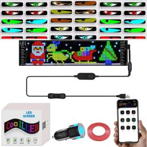 PRIISF LED Dekolicht LED Devil's Eye Lampe Dynamisches Eagle Eye Licht Zubehör, LED Display Laufschrift Werbetafel, RGB Werbung Reklame Programmierbar Faltbar, LED Display Werbung Reklame Lauftext Scrollen Display Flexibel