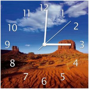 Wallario Wanduhr Monument Valley am Abend I (Aluverbunduhr)