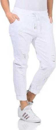 Aurela Damenmode Chinohose Sommerliche Damenhose mit Kordelzug Chino Hose im Used Look (1-tlg) elastischer Gummibund mit Kordelzug