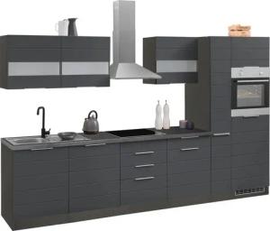 KOCHSTATION Küchenzeile KS-Luhe, 330 cm breit, wahlweise mit oder ohne E-Geräten, gefräste MDF-Fronten
