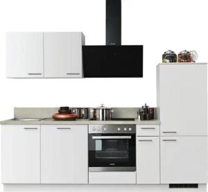 KOCHSTATION Küchenzeile KS-Scafa, vormontiert, mit höhenverstellbaren Füßen, vormontiert, mit, Soft-Close, wahl. mit E-Geräten inkl. Geschirrspüler, Breite 260 cm