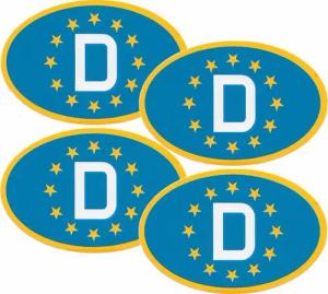 HR Autocomfort Aufkleber Europa 12 cm Euro D-Schild hochglanz Deutschland D Schild Euro D