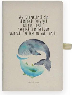 Mr. & Mrs. Panda Notizbuch Walfisch Thunfisch - Transparent - Geschenk, Journal, Schreibbuch, Wo Mr. & Mrs. Panda, Langlebige Qualität