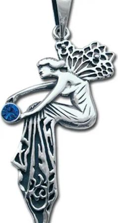 HOPLO Kettenanhänger Verzauberte Elfe Schmuck Anhänger 925er Silber Feen Elfen 54x25mm