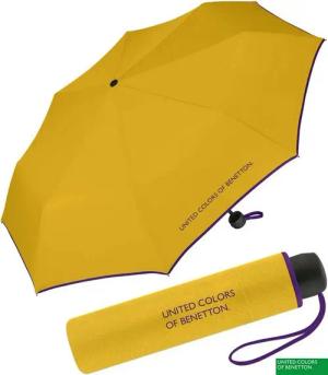 United Colors of Benetton Taschenregenschirm Super Mini - uni, leuchtende Modefarben mit kontrastreichem Saum