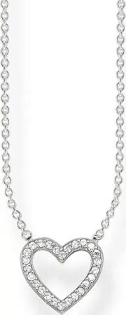 THOMAS SABO Silberkette Thomas Sabo Damen-Kette 925er Silber Zirkonia Herz