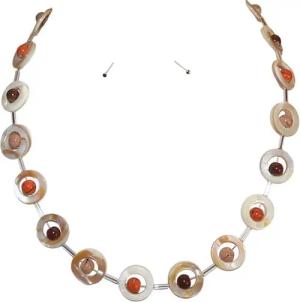 traumschmuck Kette ohne Anhänger 353m Halskette Perlmutt natur Donut braun beige creme rost (Geschenk, Weihnachten, Valentinstag, Geburtstag, Muttertag, incl. Schmuckbox), handgefertigt, Made in Germany