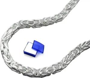 unbespielt Silberkette Halskette 2 mm Königskette vierkant glänzend 925 Silber 45 cm, Silberschmuck für Damen und Herren