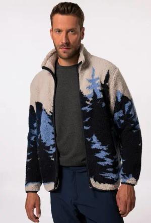 JP1880 Fleecejacke Teddyjacke Skiwear Jacquard Stehkragen