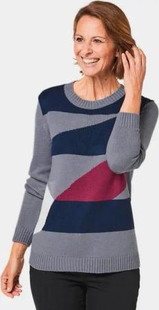 GOLDNER Strickpullover Attraktiver Intarsienpullover